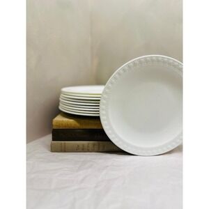 Corning Pyroceram White Tulips Plates Set 10 7.25in